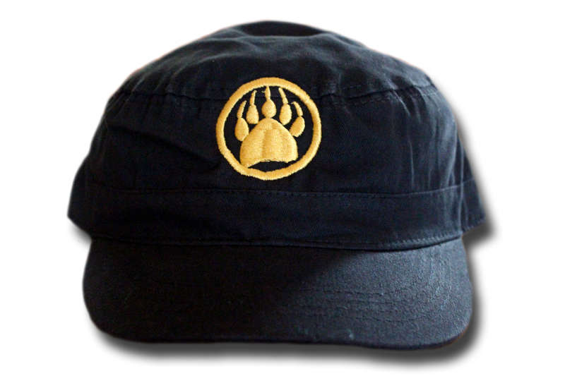 Military Cap - Gold Monogram Black