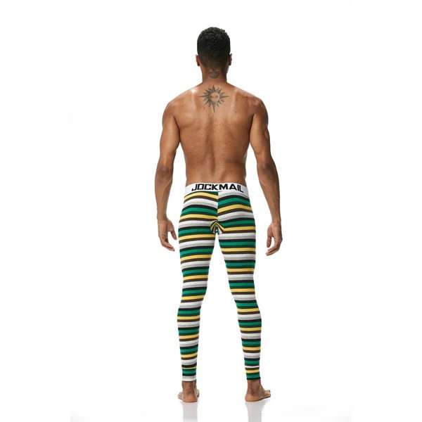 JOCKMAIL - Stripe Longjohn. Green/Yellow