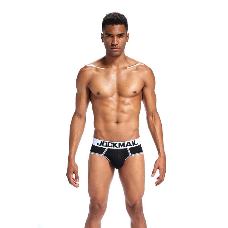 MEN'S JOCKMAIL BOTTOMLESS BRIEF - BLACK