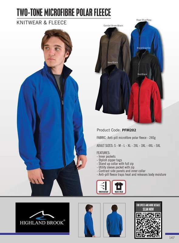 Two-tone Microfibre Polar Fleece Royal/navy