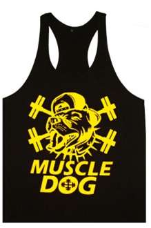 Muscle Dog Vest Black and Gold