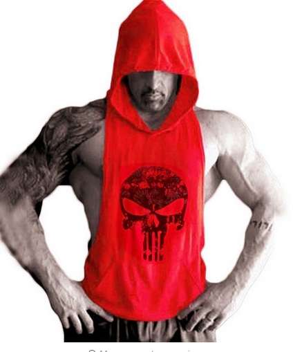 Red Muscle Dog Hoodie