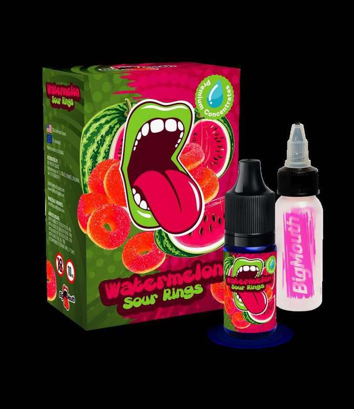 Big Mouth Watermelon Sour Rings | 10ml One Shot Concentrated Flavour | Makes 100ml Eliquid