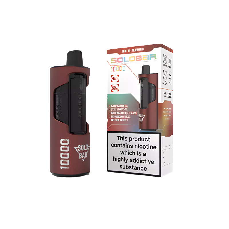 Solobar | Rechargeable Revolver Kit | 10K Puffs 5% - Maroon