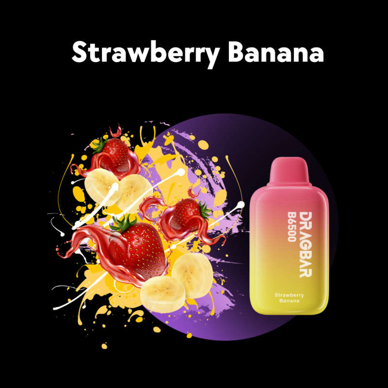 Dragbar | 6500K Disposable - Strawberry Banana | 50MG