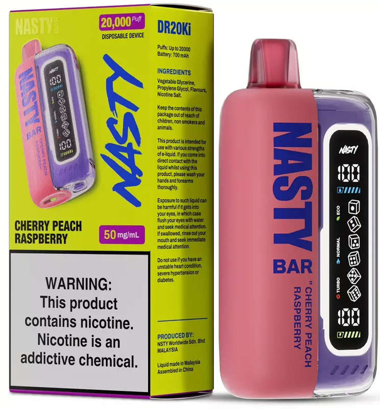 Nasty 20000 Puffs Disposable Vape | Cherry Peach Raspberry | 50mg