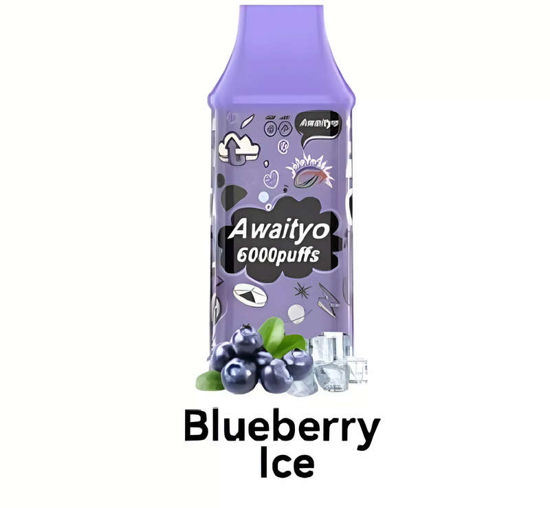 Awaityo Disposable Vape Refill | 6000 Puffs 50mg Nic | 12ml Tank | Blueberry Ice