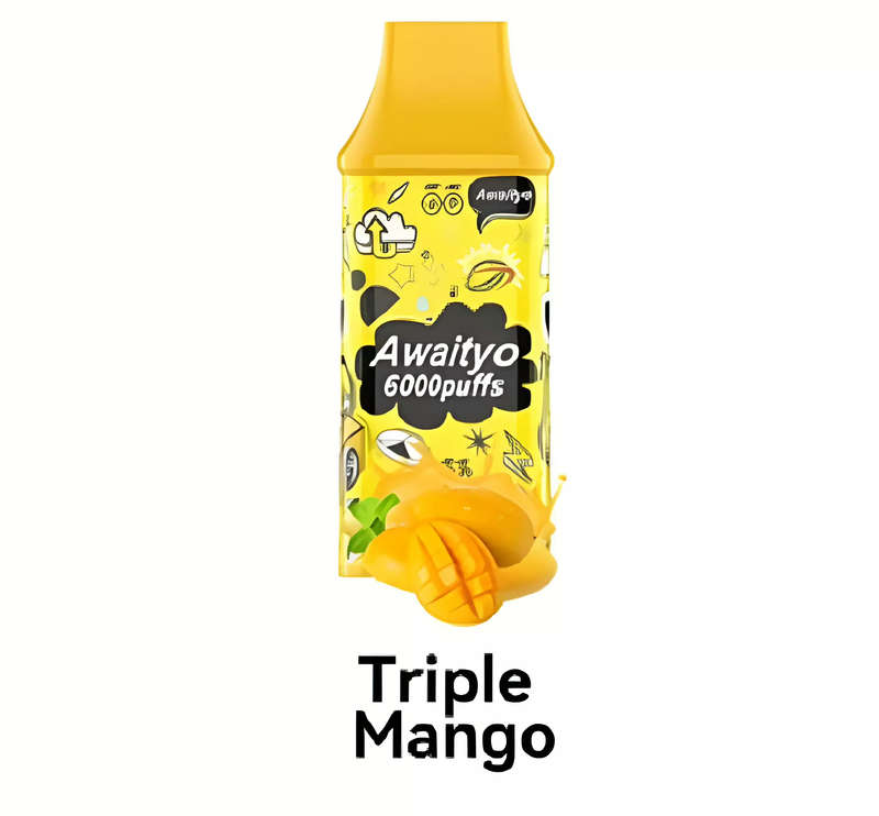Awaityo Disposable Vape Refill | 6000 Puffs 50mg Nic | 12ml Tank | Triple Mango