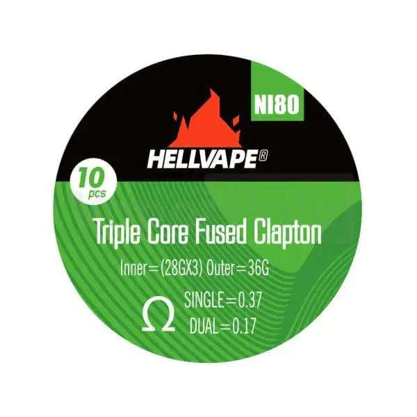 Hellvape | NI80 | Triple Core | Fused Clapton | Pre-Built Coils | 0.37 ohm