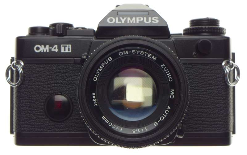 Olympus OM-4 Ti Black SLR 35mm Titanium film camera 1.8/50mm Zuiko kit