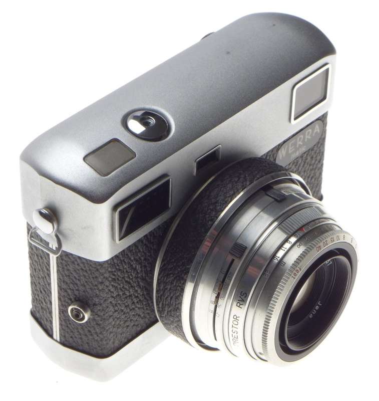 WERRA Matic Jena T 1:2.8 f=50mm Unusual point and shoot camera kit hood cap case clean condition