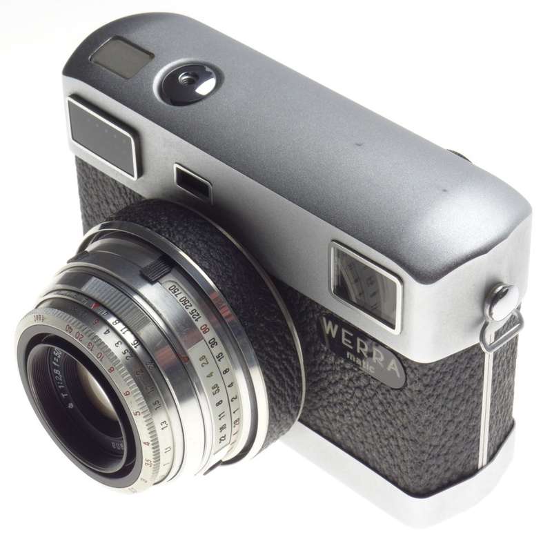WERRA Matic Jena T 1:2.8 f=50mm Unusual point and shoot camera kit hood cap case clean condition