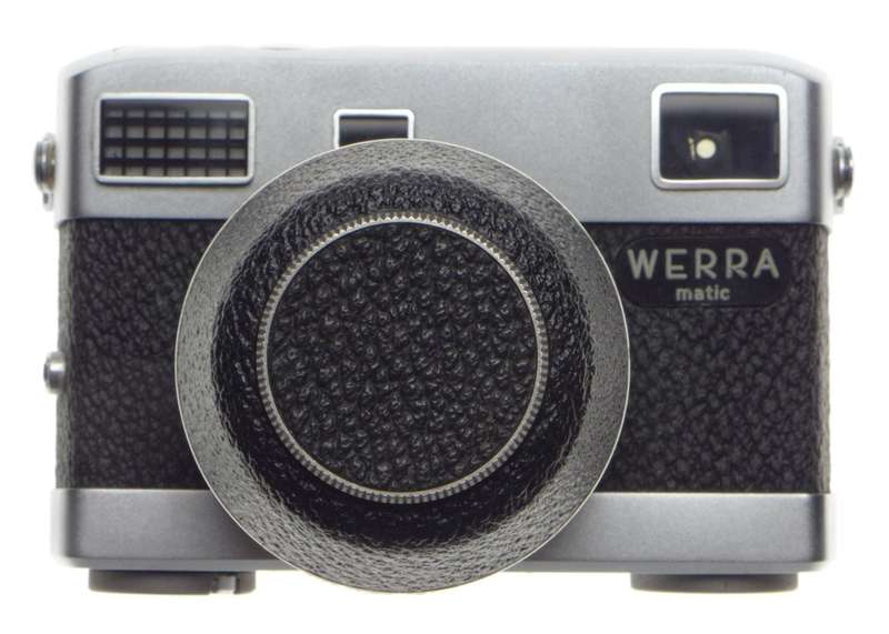 WERRA Matic Jena T 1:2.8 f=50mm Unusual point and shoot camera kit hood cap case clean condition