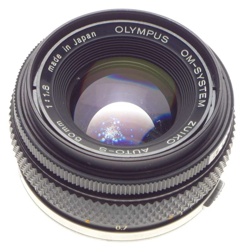 Olympus-OM system Zuiko auto-S 50mm 1:1.8 SLR vintage 35mm film camera lens used