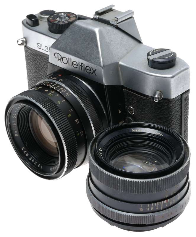 Rollei SL 35 old film camera with 2 lenses outfit