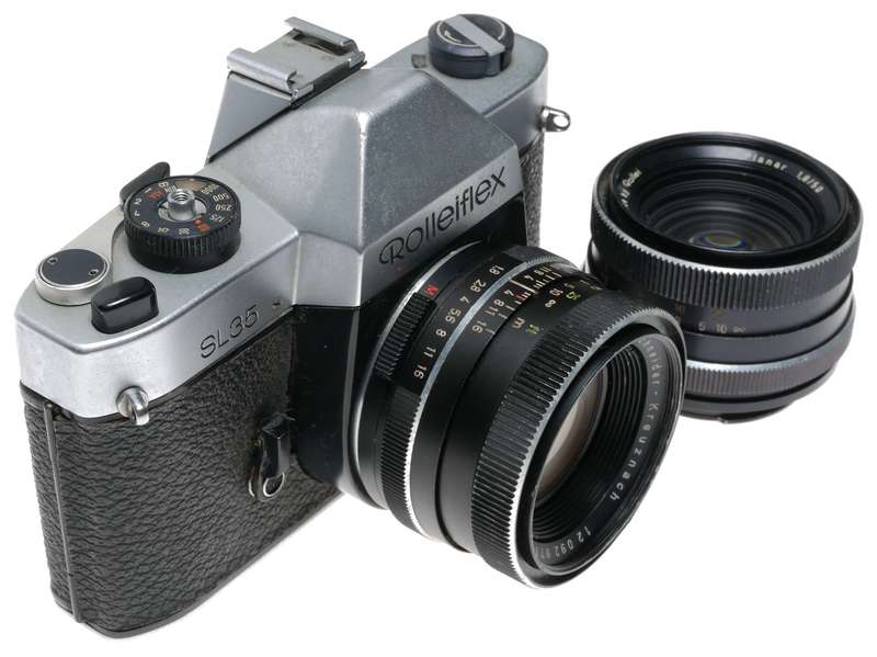 Rollei SL 35 old film camera with 2 lenses outfit