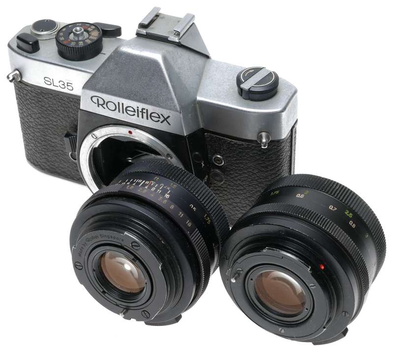 Rollei SL 35 old film camera with 2 lenses outfit