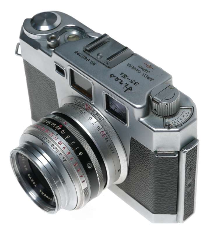 AIRES 35-IIIA Vintage 35mm film camera CORAL 2.8 f4.5cm lens