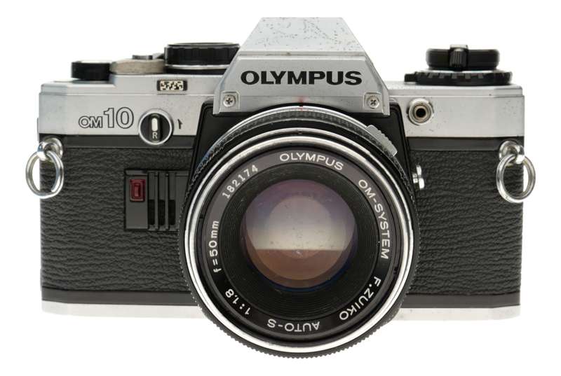 Olympus OM-10 SLR chrome film camera Zuiko 1.8/50mm lens
