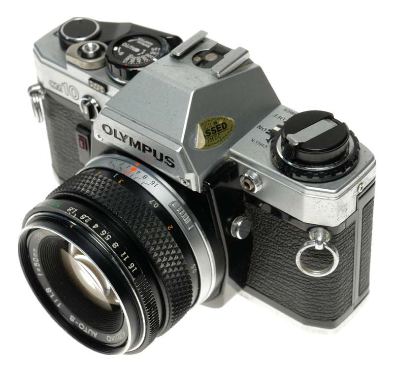 Olympus OM-10 SLR chrome film camera Zuiko 1.8/50mm lens
