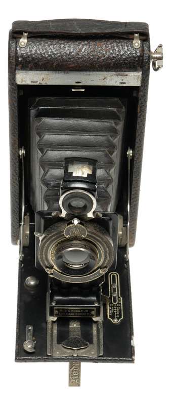 No: 2-C Kodak Junior Black vintage bellows folding antique camera