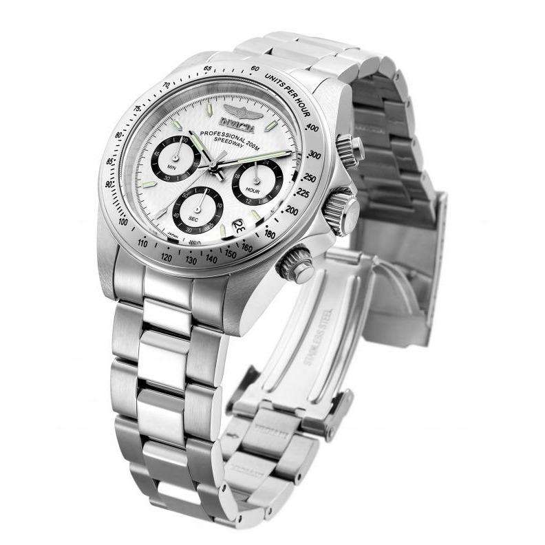 absolute gem!! INVICTA Mens Professional Daytona SILVER / WHITE OYSTER EDITION Chrono Watch NEW