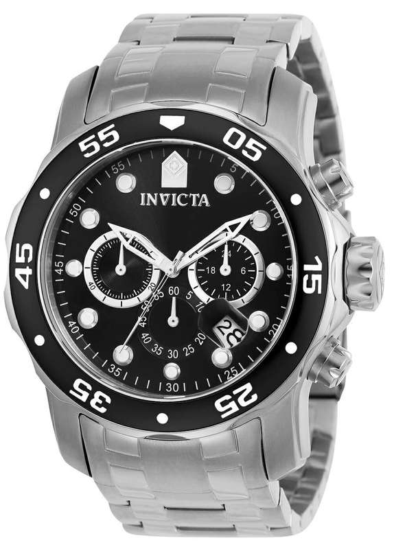 INVICTA Men's BIG COLOSSUS silver / black 50mm Steel Chronograph Watch