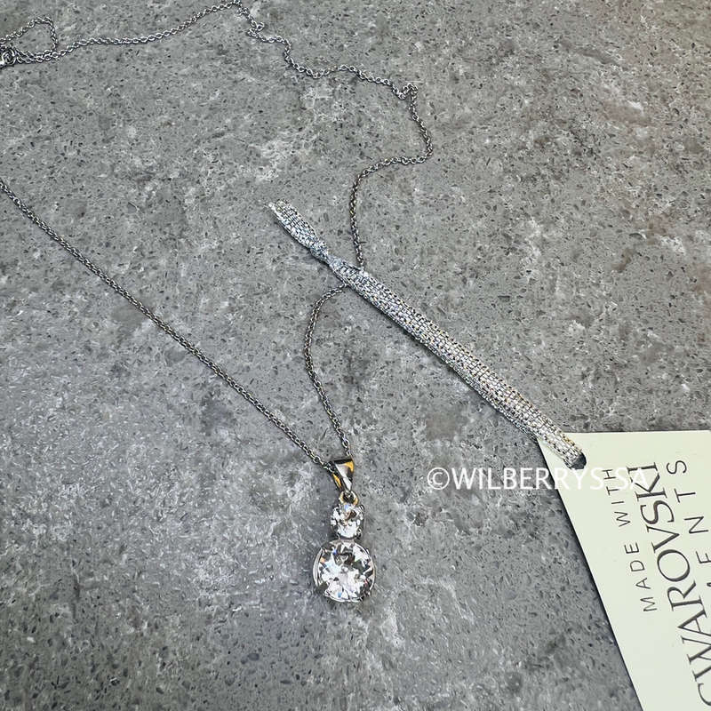Retail: R2950.00 BRITISH JEWELLERS Duo Sterling Silver Pendant Made with Swarovski Elements® + Chain