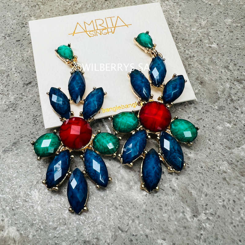 Must see! Retail: R1850.00 AMRITA NEW YORK AMRITA NEW YORK East End Earrings Blue Lapis/Turq/Ruby