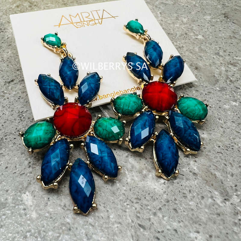 Must see! Retail: R1850.00 AMRITA NEW YORK AMRITA NEW YORK East End Earrings Blue Lapis/Turq/Ruby