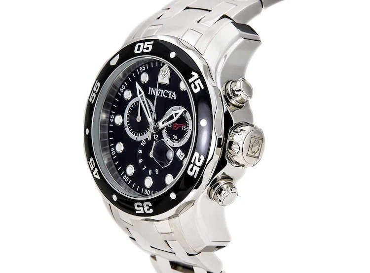 INVICTA Men's BIG COLOSSUS silver / black 50mm Steel Chronograph Watch