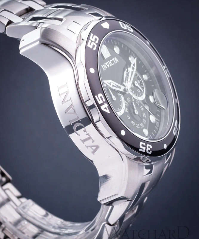 INVICTA Men's BIG COLOSSUS silver / black 50mm Steel Chronograph Watch