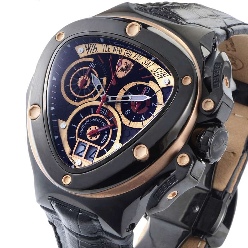 RRP R38,000.00 Tonino Lamborghini Men`s SPYDER 3015 Rose Gold Chrono Watch BRAND NEW 100% GENUINE