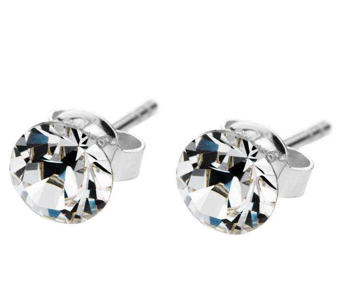 Retail: R1950.00 BRITISH JEWELLERS Solo White gold plated Earrings Made with Swarovski Elements®