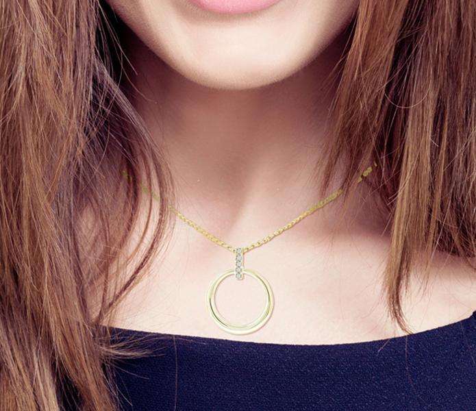 LONDON JEWELLERS Horizon Pendant + Chain 14K Gold Plating Crystals from Swarovski