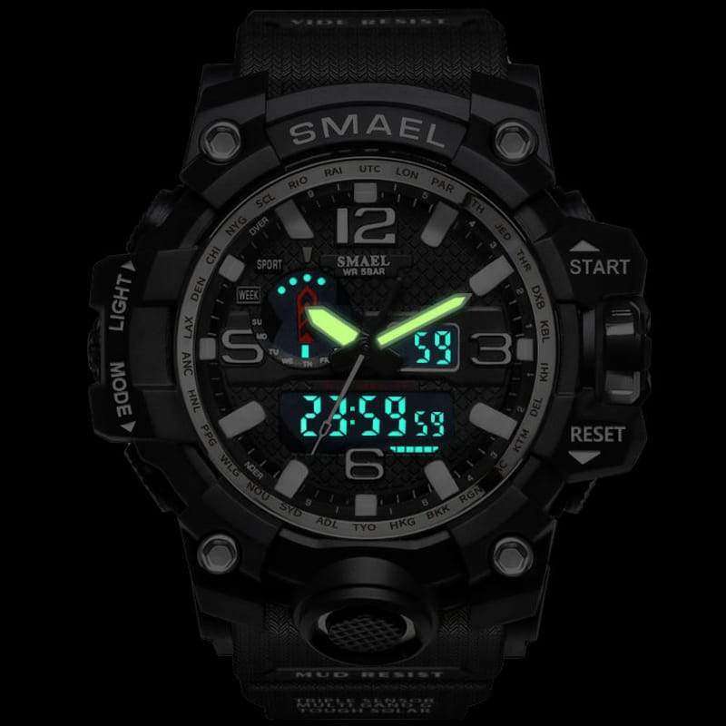 SMAEL Men`s SHOCK PROOF Mens mixmaster 50mm Black / Green Green Watch WATER RESISTANT **BRAND NEW**