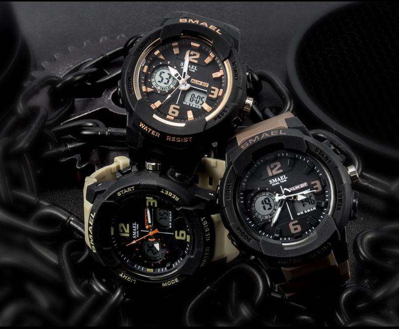 SMAEL Men`s SHOCK PROOF Multifunction Coffee Man Watch WATER RESISTANT **BRAND NEW**