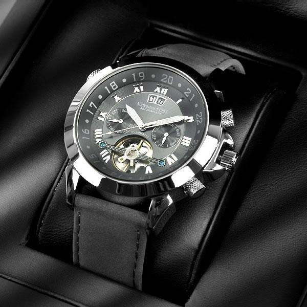 read before bidding! CALVANEO 1583 Men`s Astonia Platin Greyhound Automatic Watch brand new