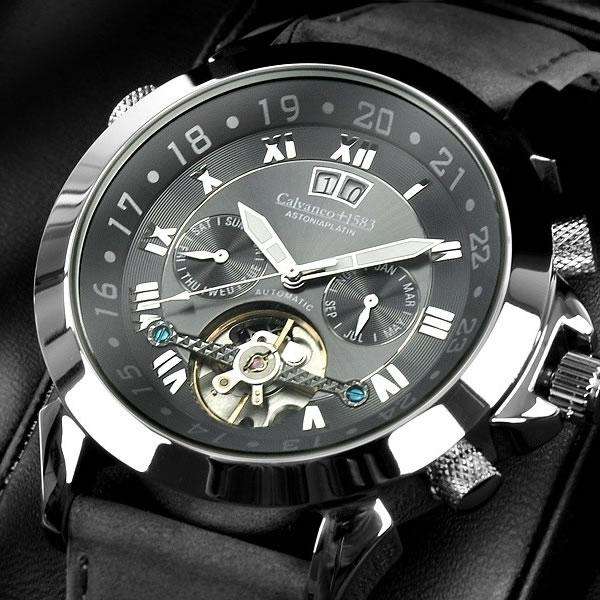 read before bidding! CALVANEO 1583 Men`s Astonia Platin Greyhound Automatic Watch brand new