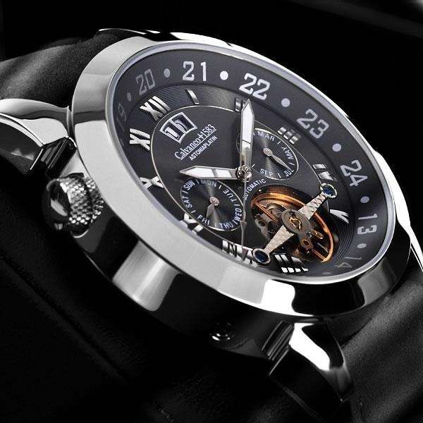 read before bidding! CALVANEO 1583 Men`s Astonia Platin Greyhound Automatic Watch brand new