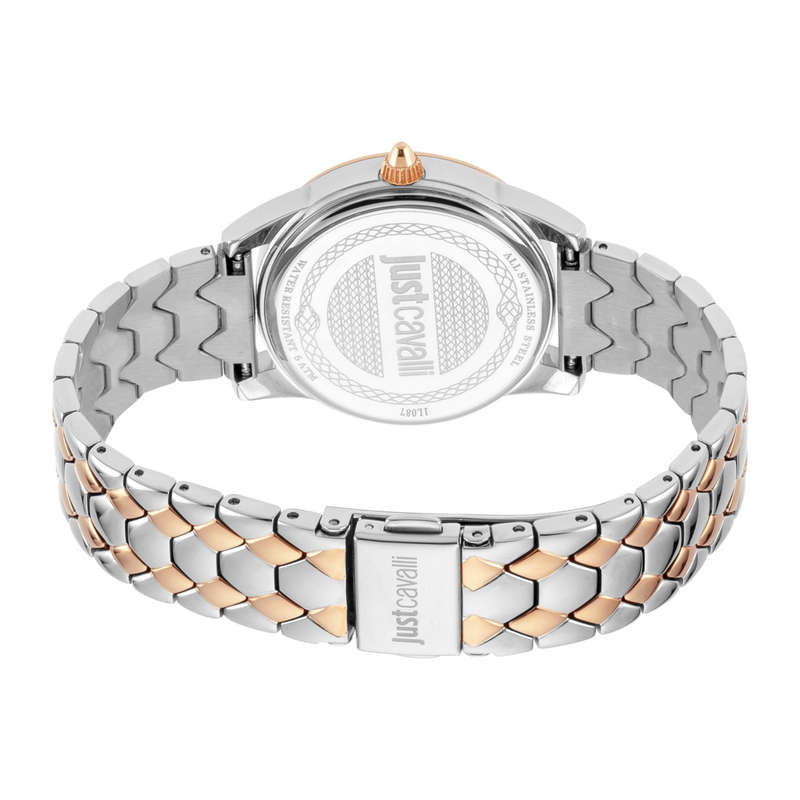 R30 courier!!*** retail R7,000.00 ROBERO CAVALLI Womens Aztec Diamante Two Tone Watch NEW