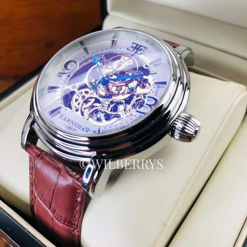 ***must see*** rrp: R11,500.00 THOMAS EARNSHAW AUTOMATIC ROYALE OPEN HEART Silver White Watch