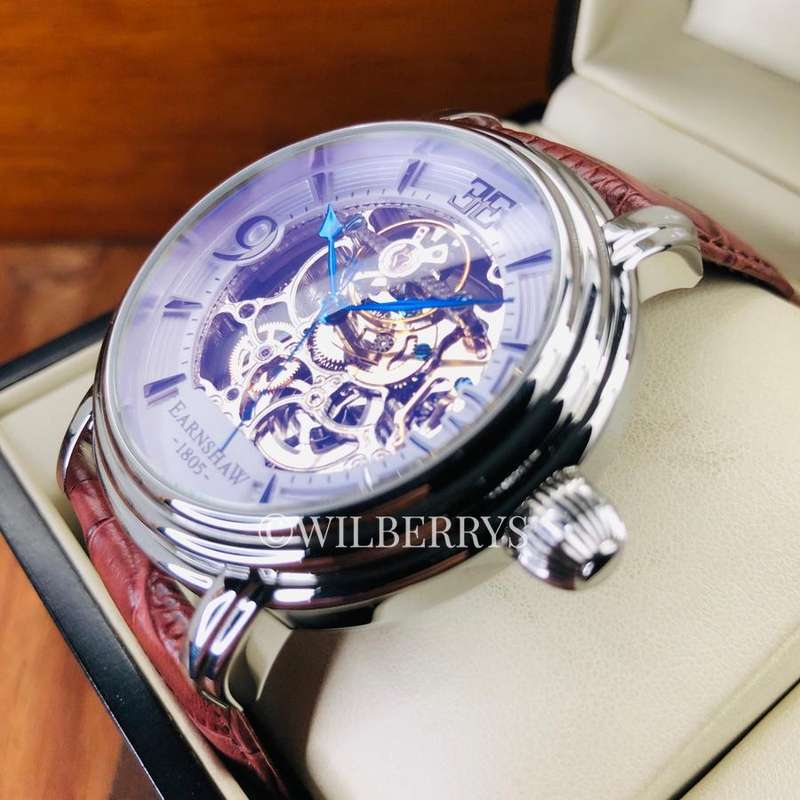 ***must see*** rrp: R11,500.00 THOMAS EARNSHAW AUTOMATIC ROYALE OPEN HEART Silver White Watch