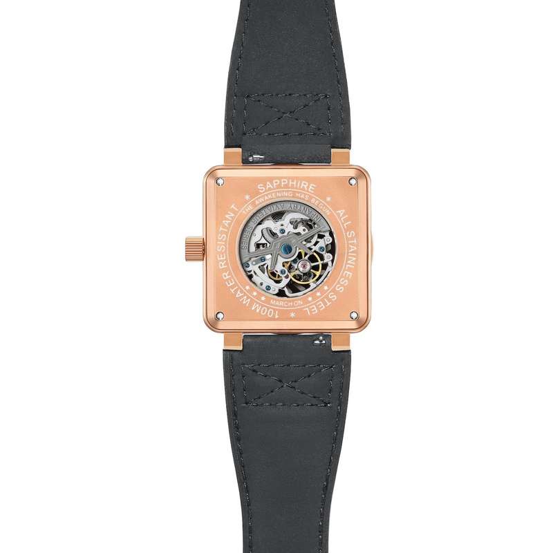 must see!!* R9k REVOLUTION® Men`s AUTOMATIC JET ENGINE TURBINE 48mm ROSE GOLD plated Watch NEW