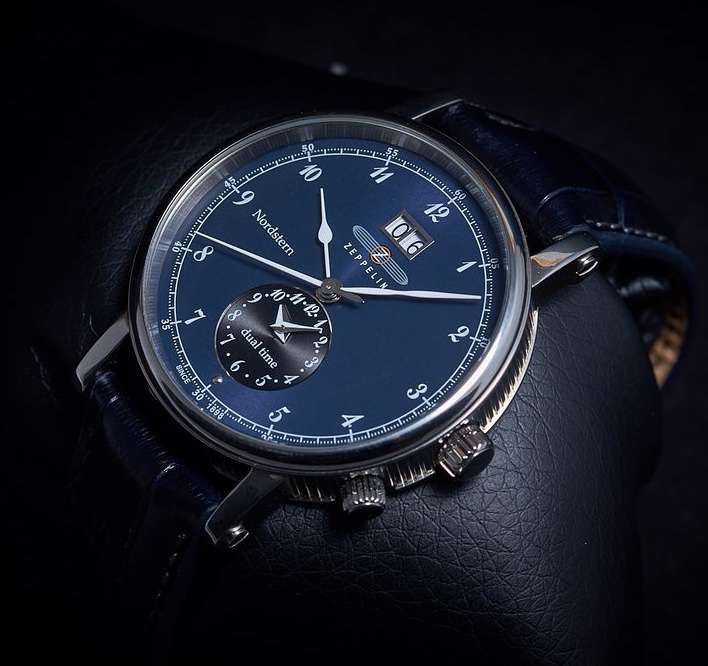 most see!! worth R8,000.00 ZEPPELIN Mens Nordstern Quartz Swiss Flight Blue Leather Watch BRAND NEW