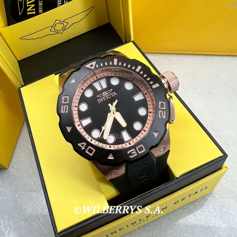 wow!! R5,999.00 INVICTA Men`s 51mm Pro Diver Chunky Rose Gold/Black Silicone 200m Watch BRAND NEW