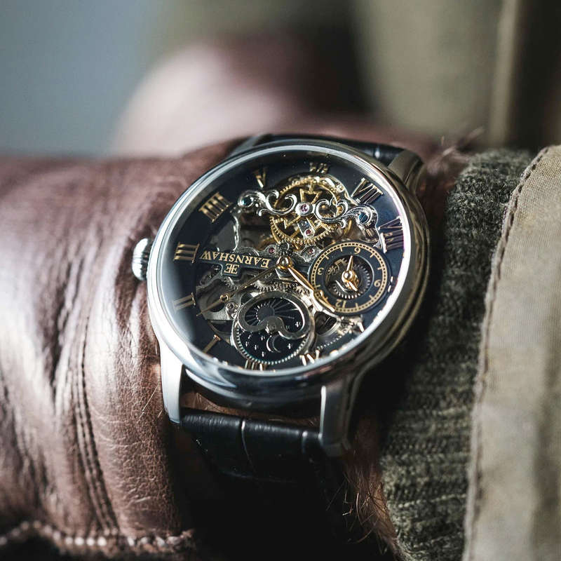 ***must see*** rrp: R8,200.00 THOMAS EARNSHAW AUTOMATIC LONGITUDE DUAL TIME MIDNIGHT GREEN NEW