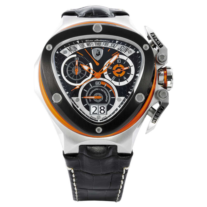**pure beast worth R37k Tonino Lamborghini Men`s ORANGE LEATHER Chronograph Watch NEW 100% GENUINE