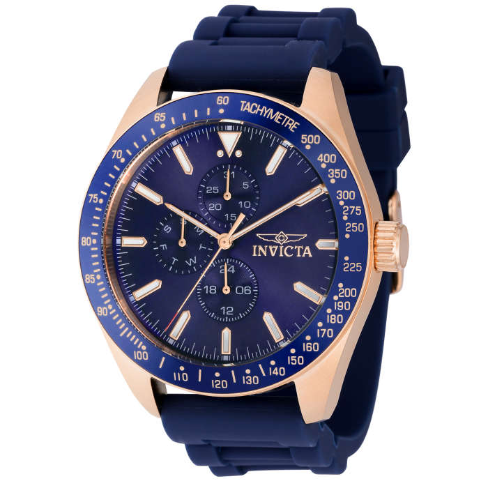 must look!! rrp R5,999.00 INVICTA MEN`S Aviator 45mm Silicone Rose Gold/Blue Watch BRAND NEW