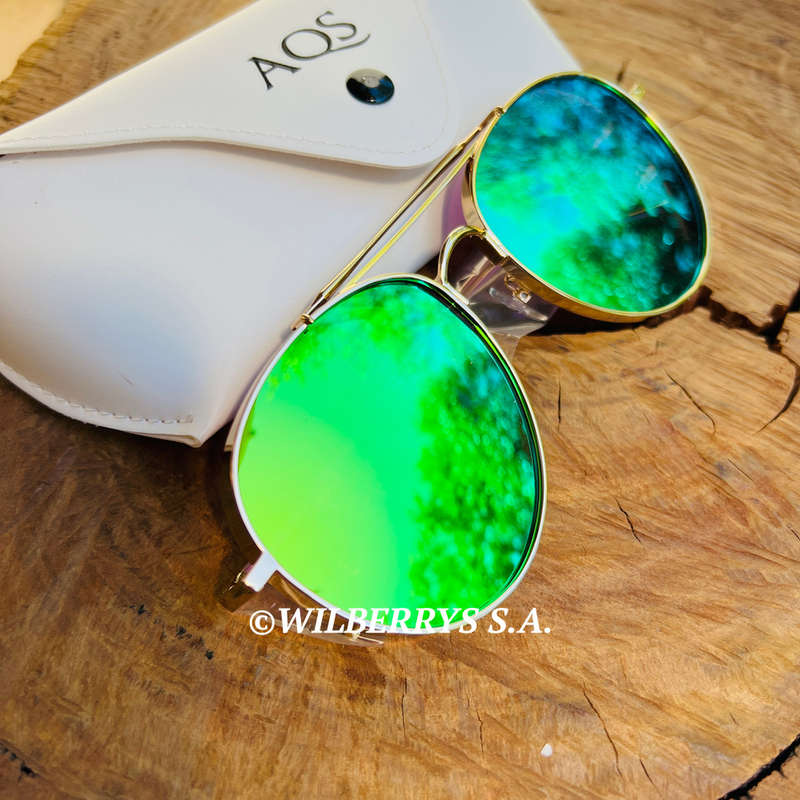 AQUASWISS Men`s Luxury Fox GOLD Aviator Sunglasses
